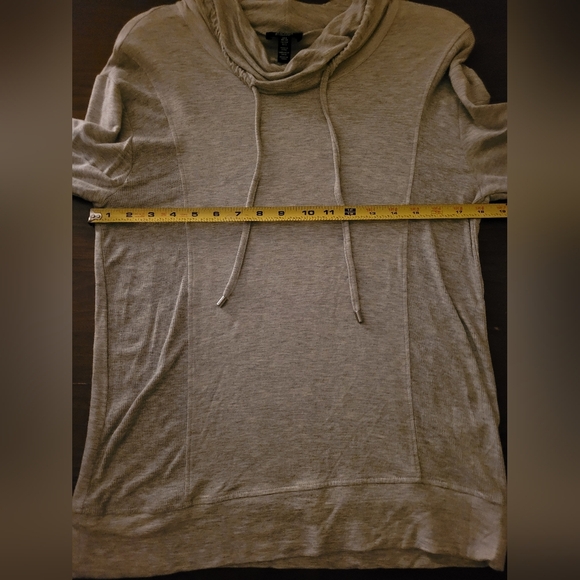 Jones New York Heather Gray Cowl Neck Sweatshirt Ties Size Small - Picture 8 of 12